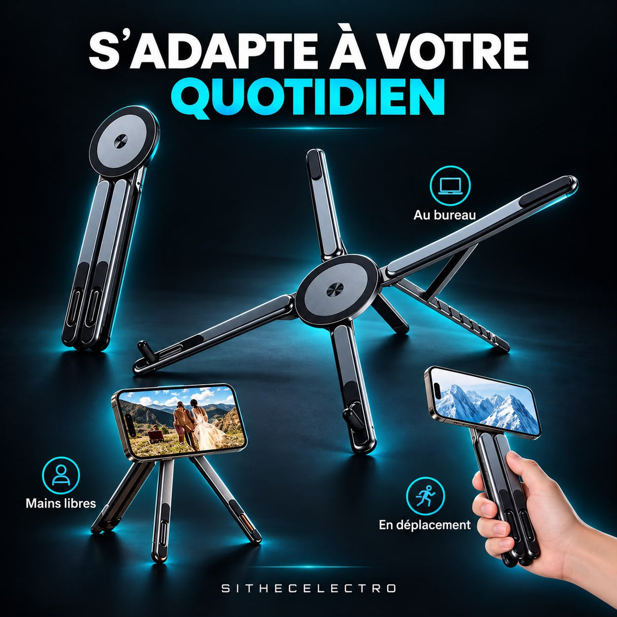 SUPPORT PLIABLE E05 POUR ORDINATEUR PORTABLE